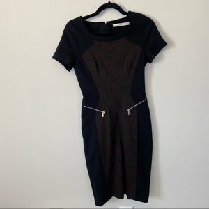 Karen Millen Black Brown Snake Print Bodycon Dress Size 6